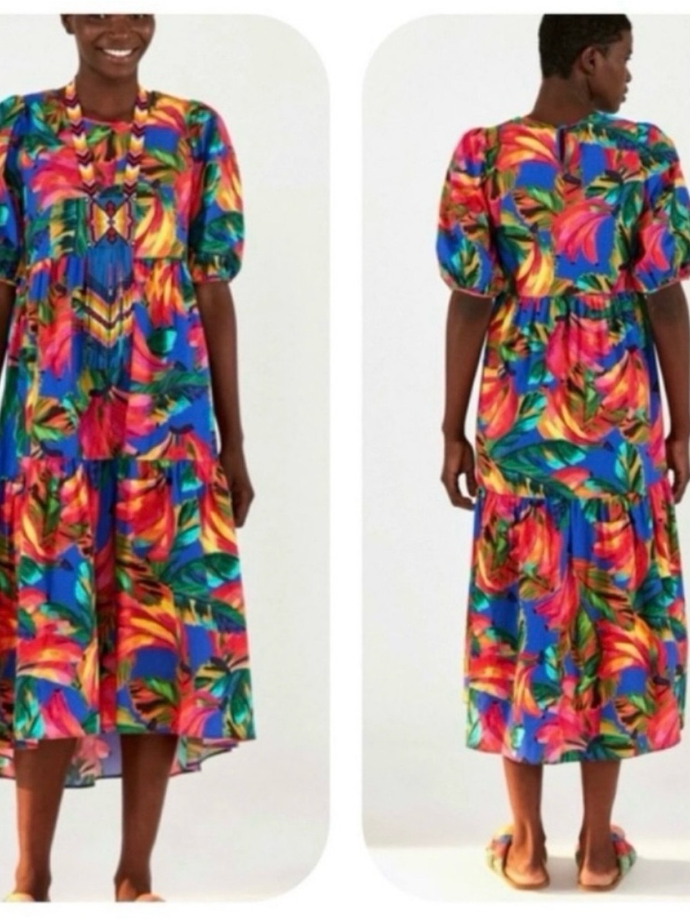 FARM Rio bananamix midi dress banana mix Medium